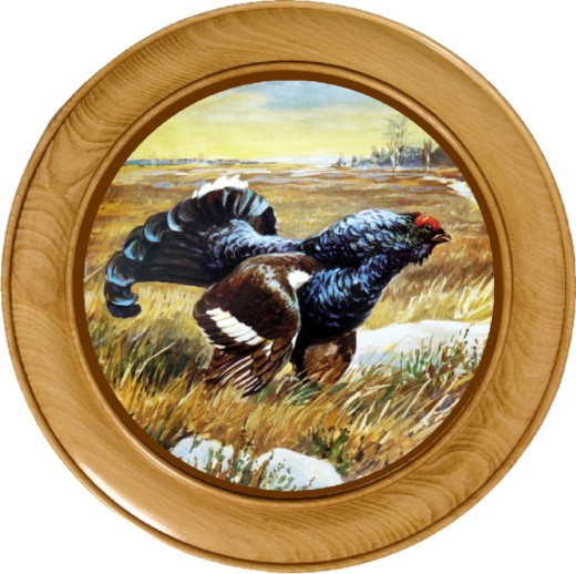 Birkhahn - gedrechselte Schützenscheibe 3 cm dick, Echtholz, Leimholz Buche, Ehrenscheibe, zum Beschuß geeignet.