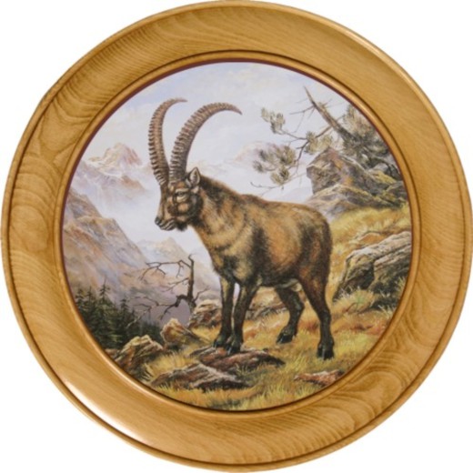 Widder - gedrechselte Schützenscheibe 3 cm dick, Echtholz, Leimholz Buche, Ehrenscheibe, zum Beschuß geeignet.