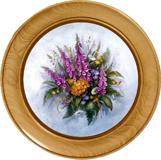 Wildblumen - gedrechselte Schützenscheibe 3 cm dick, Echtholz, Leimholz Buche, Ehrenscheibe, zum Beschuß geeignet.