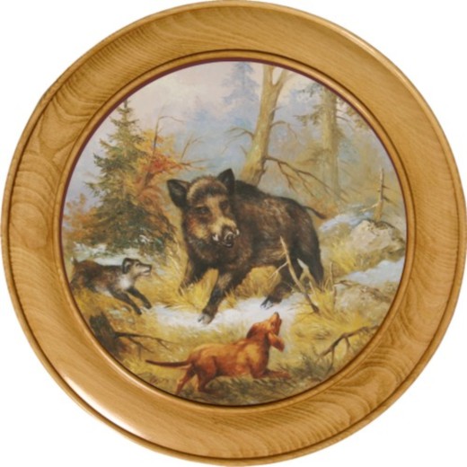 Wildsau - gedrechselte Schützenscheibe 3 cm dick, Echtholz, Leimholz Buche, Ehrenscheibe, zum Beschuß geeignet.