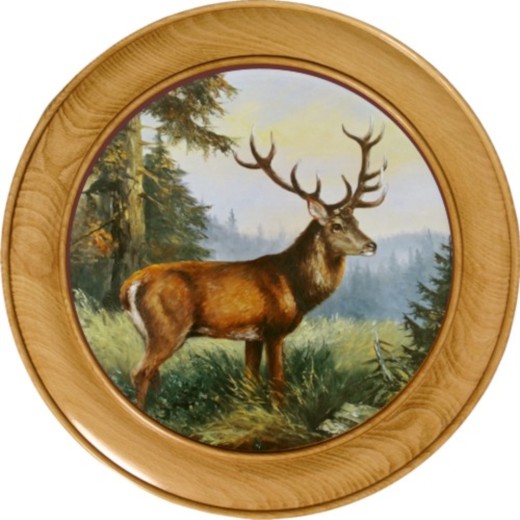 Schützenscheibe Hirsch rechts – Leimholz Buche | 30 / 40 / 50 cm