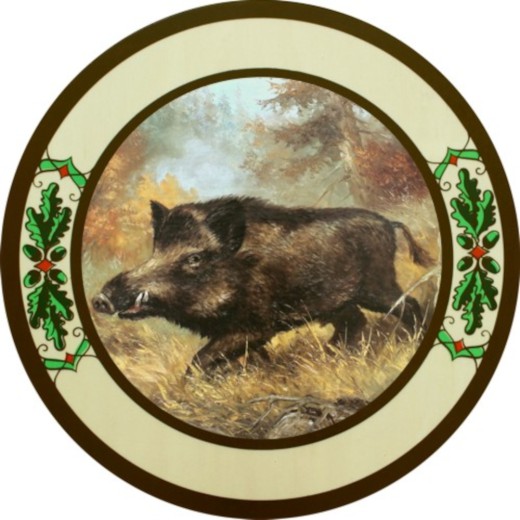 Schützenscheibe - Ehrenscheibe „Keiler“ aus Vollholz Buche – 30/40/50 cm