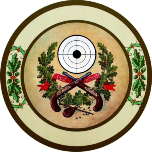 Schützenscheibe Schießscheibe Pistolen – Echtholz Buche | 30 / 40 / 50 cm