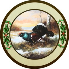 Schützenscheibe Auerhahn – Echtholz Buche | 30 / 40 / 50 cm