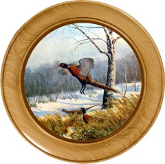 Schützenscheibe Fasan im Anflug – Leimholz Buche | 30 / 40 / 50 cm