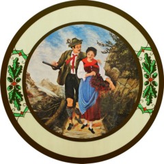 Schützenscheibe „Jäger Pärchen“ – Echtholz Buche | 30 / 40 / 50 cm