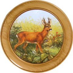 Schützenscheibe Rehbock rechts – Leimholz Buche | 30 / 40 / 50 cm